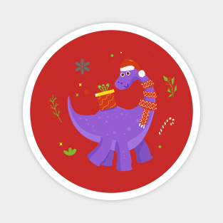 Funny Christmas Dinosaur Magnet